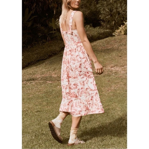 NWOT THE GREAT. Midi Sleeveless The Vacation Smocked Dress - Picture 4 of 7